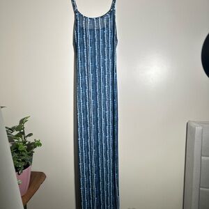 Blue Striped Maxi bathing suit cover